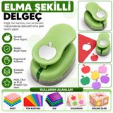 Elma Şekilli Orta Boy Şekilli Delgeç | Kağıt Fon Kartonu Eva Delgeç | Scrapbook Hobi Delgeci