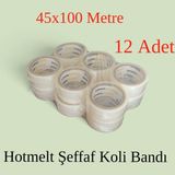 Elma Shop 12 Adet - Liebherrman - 45X100 Metre Hotmelt 1. Kalite Şeffaf Koli Bandı -Aynı Gün Kargo