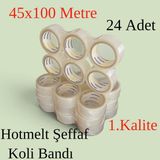 Elma Shop 24 Adet - Liebherrman - 45X100 Metre Hotmelt 1. Kalite Şeffaf Koli Bandı -Aynı Gün Kargo