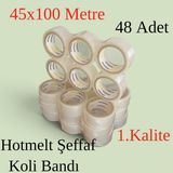 Elma Shop 48 Adet - Liebherrman - 45X100 Metre Hotmelt 1. Kalite Şeffaf Koli Bandı -Aynı Gün Kargo