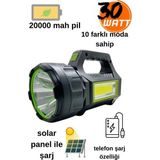 Elma Shop OR-T95 30W Solar Powerbank ve Ultra Parlak LED Fener 1km Menzilli El Feneri 6-8 Saat Kullanım