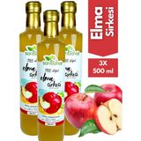 Elma Sirkesi 500 ml 3'lü Paket - Organik Doğal Fermente