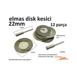 Elmas Disk Kesici 22 MM Cam Fayans Kesici Taşlama Hobi Kesme