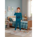 Elmas Kids Elmpup Petrol Rengi Geyik Desenli %100 Pamuk Erkek Çocuk Pijama Takımı - Petrol - Yeşil - 5 - 6 Yaş