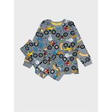 Elmas Kids Erkek Çocuk %100 Pamuklu Gri Arazi Aracı Jeep Desenli Uzun Kollu Pijama Takımı - 5 - 6 Yaş