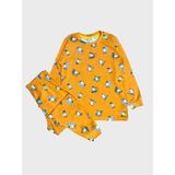 Elmas Kids Erkek Çocuk Pamuklu Turuncu Ördek Kaykay Desenli Mevsimlik Uzun Kollu Pijama Takımı