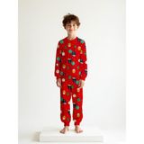 Elmas Kids Erkek Çocuk Yılbaşı Yeniyıl Temalı Pijama Takımı ELM-3103 - Kırmızı - 11 - 12 Yaş