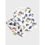 Elmas Kids Kız Çocuk %100 Pamuklu Beyaz Unıcorn Gökkuşağı Desenli Uzun Kollu Pijama Takımı - 5 - 6 Yaş