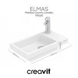 Elmas Lavabo 45 cm Beyaz