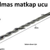 ELMAS MATKAP UCU 10MM BETON DUVAR DELME 20CM UZUN BOY DUVAR DELME