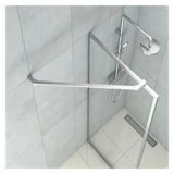 Elmas Tasarım Duş Kabini Sabitleyici Bar - 80 cm (31,5 inç) Banyo için Dikdörtgen Kelepçeli Cam Duvar Braketi, Islak Alanlar ve Akvaryumlar - Gümüş Kaplama