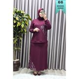 Elmas Tesettür Kadın Giyim Büyük Beden Batik Modal Etekli Takım d 2XL ELT1236