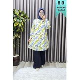 Elmas Tesettür Kadın Giyim Büyük Beden Fırça Desen Tunik - 4XL - Bej