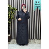 Elmas Tesettür Kadın Giyim Büyük Beden Kapitone Tam Boy Manşet Kol Çıtçıtlı Kap - Siyah - 6XL