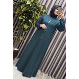 Elmas Tesettür Kadın Giyim Büyük Beden Rivetli Boydan Elbise - Yeşil - 4XL