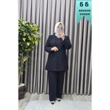 Elmas Tesettür Kadın Giyim Büyük Beden Taşlı Pantolonlu Ceketli Takım
