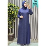 Elmas Tesettür Kadın Giyim Büyük Beden Taşlı Simli Rahat Kalıp Tesettür Elmas Elbise - Lacivert - 4XL