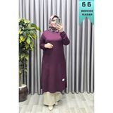 Elmas Tesettür Kadın Giyim Büyük Beden Yırtmaçlı Kolu Lastikli Spor Tek Renk Tunik d 66 ELT1254