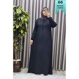Elmas Tesettür Kadın Tesettür Büyük Beden Giyim Aerobin Elbise - Siyah - 5XL