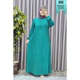 Elmas Tesettür Kadın Tesettür Büyük Beden Giyim Aerobin Elbise - Yeşil - 5XL