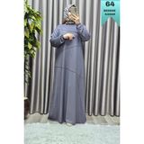 Elmas Tesettür Kadın Tesettür Giyim Büyük Beden Çimalı Elbise - Gri - 5XL