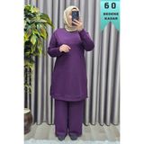 Elmas Tesettür Kadın Tesettür Giyim Büyük Beden Fitilli Pantolonlu Ecrin İkili Takım d 3XL FER9098