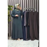 Elmas Tesettür Kadın Tesettür Giyim Büyük Beden Hürrem Kol Ferace Siyah 44 FER9028