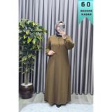 Elmas Tesettür Kadın Tesettür Giyim Büyük Beden Kare Yaka Robalı Lina Elbise Taba 4XL FER8408-9
