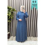 Elmas Tesettür Kadın Tesettür Giyim Büyük Beden Puantiyeli Gömlek Elbise - 54 - Petrol Yeşili