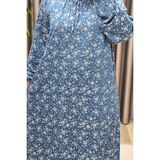 Elmas Tesettür Kadın Tesettür Giyim Büyük Beden Tensel Keten Nida 2 Elbise - Lacivert - 2XL
