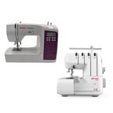 Elmas Tr220 Elektronik Dikiş Makinesi (Mor) Ve 328 Ev Tipi 4 İplik Overlok Makinesi