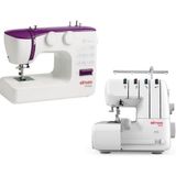 Elmas Tr360 (Mor) Dikiş Makinesi Ve 328 Ev Tipi 4 İplik Overlok Makinesi