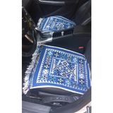 Elmass Mavi Çift Taraflı Oto Koltuk Kilim Set Yıkanabilir 3'lü Pamuk Akrilik Minderler