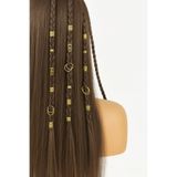 ELMATOLYE Saç Yüzüğü Boho Gold Saç Küpesi Seti Ayarlanabilir Halkası Ponytail Cuff Örgü Dreadlock Uyumlu 10lu