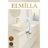 ELMİLLA Beyaz Gold Mix Balık Sırtı Evye Bataryası Musluğu