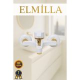 elmilla BEYAZ GOLD PASLANMAZ PİRİNÇ MALZEME BANYO DUŞ BATARYASI MUSLUK ÇEŞMESİ GARANTİLİ