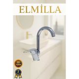 Elmilla Kısa Krom Lüx Baston Mix Aç Kapa Banyo Lavabo Bataryası