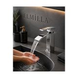 elmilla Lüx Premium Krom Şelale Lavabo Bataryası Çift Su Girişli Modern Tasarım Batarya