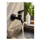 elmilla Lüx Siyah Mix Aç-Kapa Bahçe Lavabo Musluğu Wc Tuvalet Uyumlu Musluk