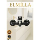 ELMİLLA Siyah Krom Paslanmaz Kararmaz Pirinç Malzeme Banyo Duş Bataryası Musluk Çeşmesi Garantili Banyo Bataryası