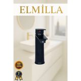 elmilla Siyah Sabit Gövde Banyo Bataryası Lavabo Musluğu