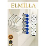 Elmilla Taharet Musluğu Rozetli Ara Musluk Paslanmaz Krom Kaplama 6Lı Set