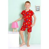 Elmkp Kırmızı Dinazor Desen Erkek Çocuk Şortlu Pijama Takımı 3-10 Yaş 3203 - 9 - 10 Yaş