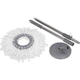 Elmop Döner Başlıklı Yedek Mop Seti + Mikrofiber Mop + Teleskobik Sap