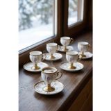 Eloise 6 Kişilik Porselen Kahve Fincan Takımı Beyaz - 90 ml