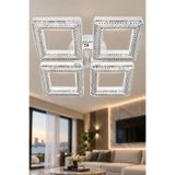 Elora Home Aria Model beyaz 4"lü Ledli 3 Renk Modu Kristal Salon Mutfak Yatak Çocuk Odası Avize