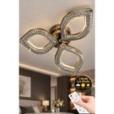 Elora Home Yaprak Model eskitme 3"lü Ledli 3 Renk Modu Kristal Salon Mutfak Yatak Çocuk Odası Avize