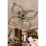 Elora Home Yaprak Model Eskitme 4"lü Ledli 3 Renk Modu Kristal Salon Mutfak Yatak Çocuk Odası Avize