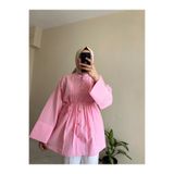 ELORİA H.A.Y Geniş Kollu Tesettür Gömlek- PEMBE