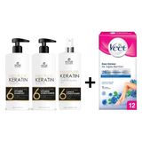 Elose Keratin Bakım Set Şampuan 1000 ml , Saç Kremi 1000 ml , Saç Bakım Sütü 250 ml + Veet Sir Ağda Bantları 12' Li